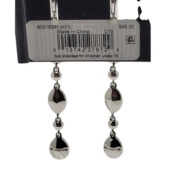 Givenchy Oval & Marquise Halo Stone Drop Linear Earrings - Picture 4 of 4